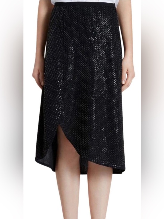 Halston Heritage Dresses & Skirts - Halston Heritage Embellished Faux Wrap Skirt Black Size 6